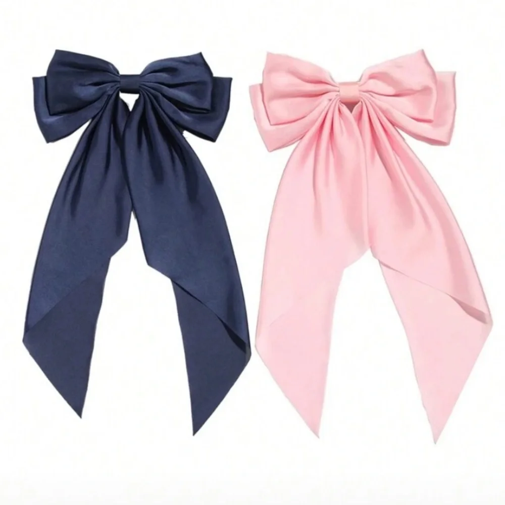 Elegant Navy and Pink Hair Bows